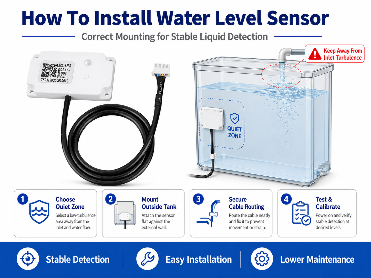 So installieren Sie den Wasserstandsensor